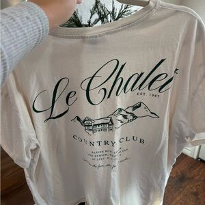 White Graphic Tee with Green Print